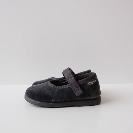 Cienta VELOUR VELCRO ONE STRAP SHOES grey / velour 400(21(12.5cm)24(14.5cm))