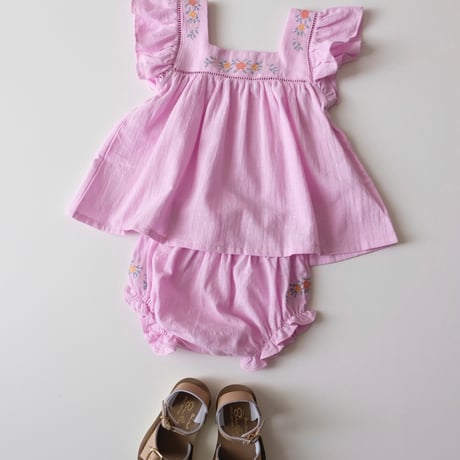 70%OFF Tocoto Vintage FLOWER EMBROIDERY BLOUSE LILAC(9M,18M,2Y)