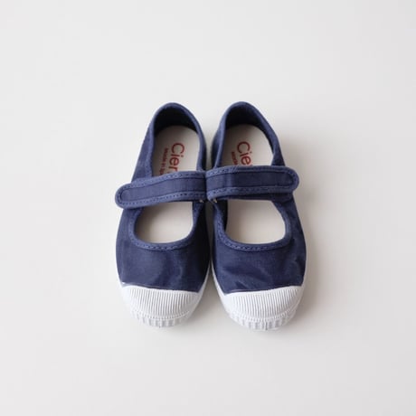 Cienta VELCRO ONE STRAP SHOES azul ocuro/ムラ染め(21(12.5cm)34(21cm))