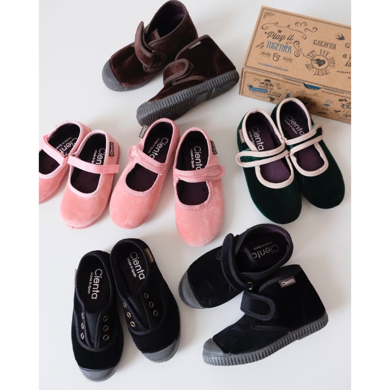 Cienta VELOUR VELCRO ONE STRAP BALLET SHOES ver