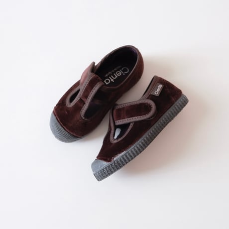 Cienta VELOUR T STRAP SHOES brown / velour 977(21(12.5cm)22(13cm)32(20cm)33(20.5cm)34(21cm))
