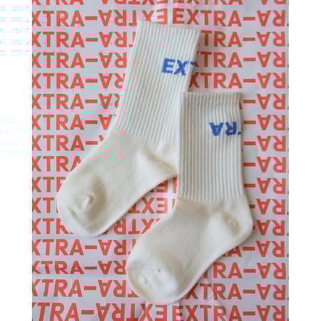 EXTRA-EXTRA Logo Socks Cream(Kids S,Kids M,Kids L)