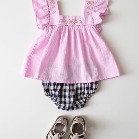 70%OFF Tocoto Vintage BLOOMER VICHY CHECKS  NAVY(9M,18M)