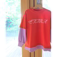 EXTRA-EXTRA EXTRA DOUBLE TEE - POPPY/LILAC(2-3Y,4-5Y,6-7Y,8-9Y)