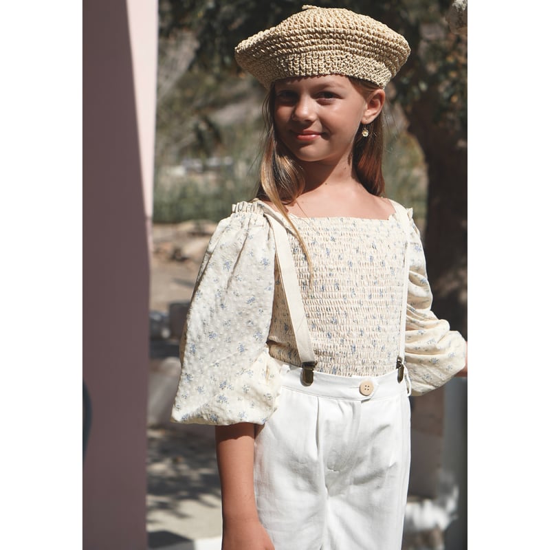 HOUSE OF PALOMA Lois Blouse ~ Fléur Bleue(3Y,4Y 