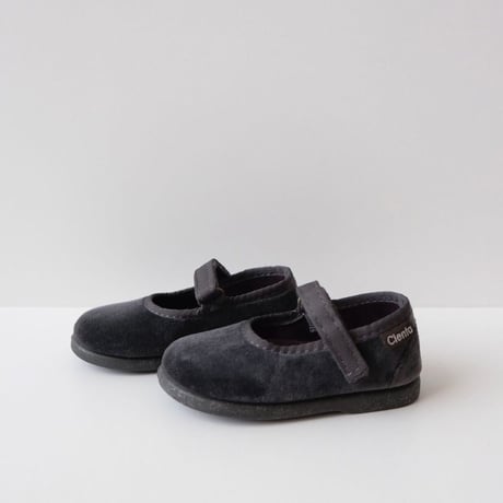 Cienta VELOUR VELCRO ONE STRAP SHOES grey / velour 400(21(12.5cm)24(14.5cm))