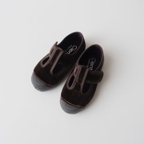 Cienta VELOUR T STRAP SHOES brown / velour 977(21(12.5cm)22(13cm)32(20cm)33(20.5cm)34(21cm))