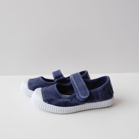 Cienta VELCRO ONE STRAP SHOES azul ocuro/ムラ染め(21(12.5cm)34(21cm))