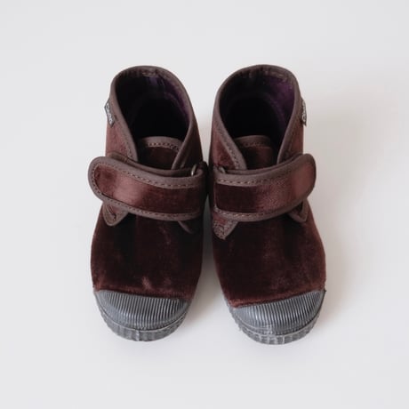 Cienta VELCRO HIGH-CUT SNEAKER brown / velour 975(22(13cm)～33(20.5cm))