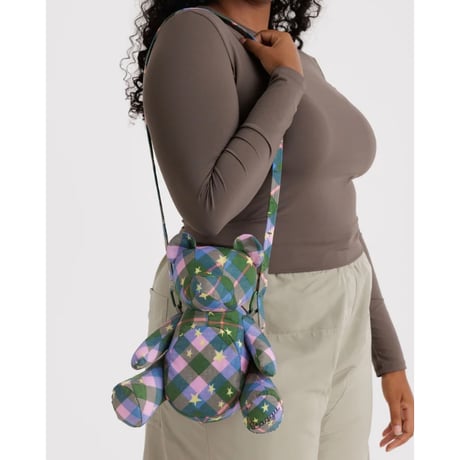 BAGGU Bear Bag Green Star Plaid