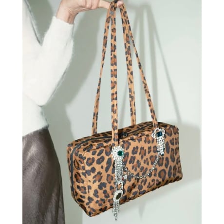 BAGGU Nylon Bowler Bag Leopard
