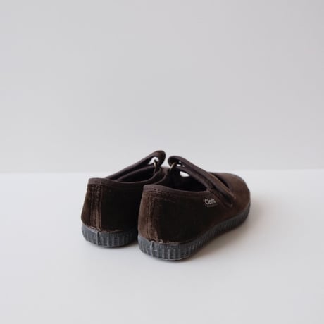 Cienta VELOUR VELCRO ONE STRAP SHOES brown / velour 956(21(12.5cm)32(20cm)33(20.5cm)34(21cm))