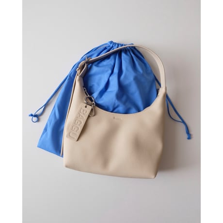 BAGGU Mini Recycled Leather Shoulder Bag Stone