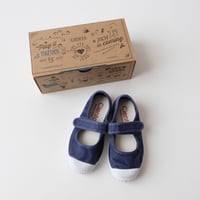 Cienta VELCRO ONE STRAP SHOES azul ocuro/ムラ染め(21(12.5cm)34(21cm))