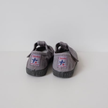 Cienta T STRAP SHOES gris/ムラ染め N77777(22(13cm)23(14cm)31(19cm))
