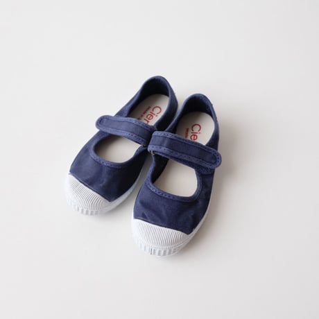 Cienta VELCRO ONE STRAP SHOES azul ocuro/ムラ染め(21(12.5cm)34(21cm))