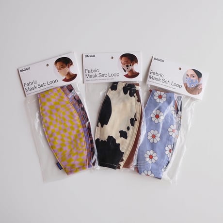 70%OFF BAGGU FABRIC MASK SET LOOP TRIPPY CHECKERS