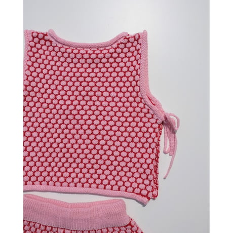 70%OFF Banks Basics INKA TIE VEST+BAMBA KNIT SHORT PINK + RED(S,M,L,XL)