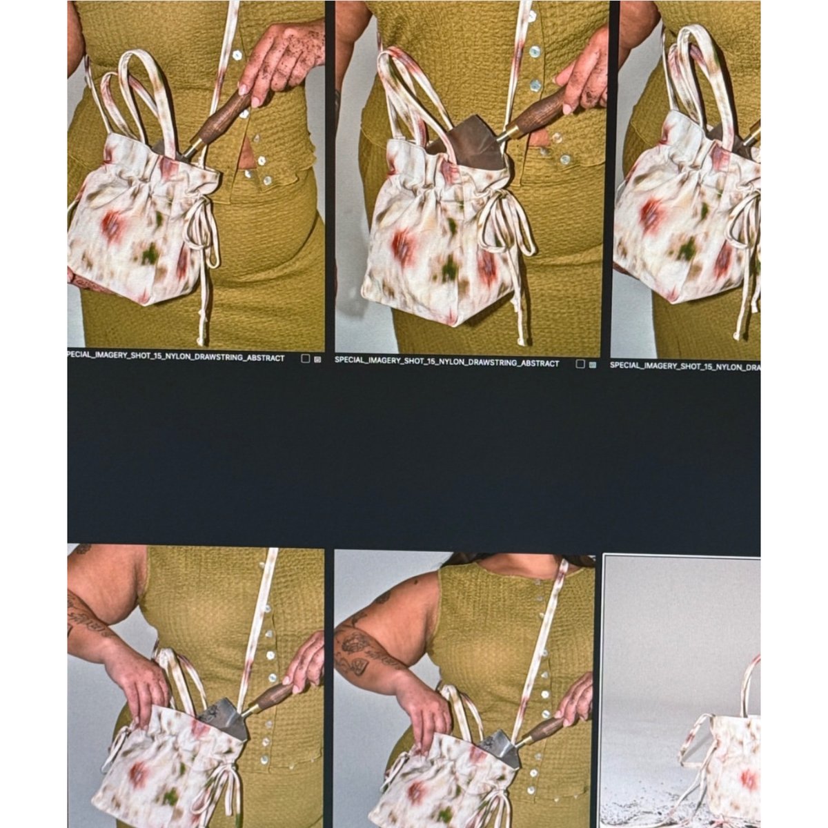 BAGGU リトグラフフラワー 販売終了柄　3点セット ラスト1点 BAGGU Nylon Drawstring Bag Abstract Flora