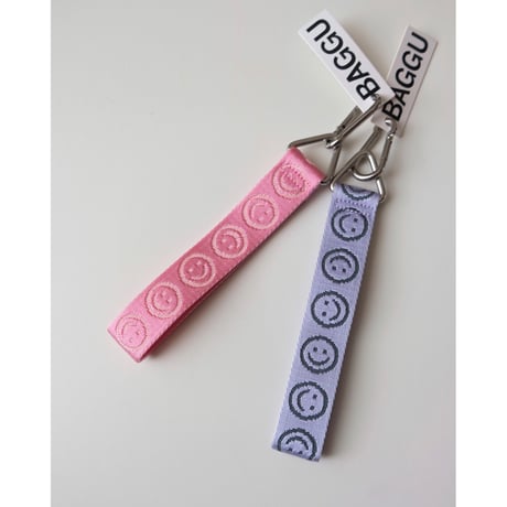 BAGGU Logo Keychain Pink Happy