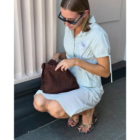 Nananita FOUNTAIN CROCHET BAG - WOOD