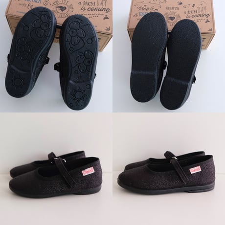 25(15cm)ラスト1点 Cienta ONE STRAP BALLET SHOES black 96013