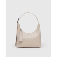 BAGGU Mini Recycled Leather Shoulder Bag Stone