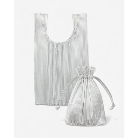 BAGGU Pleated Baggu Chrome Metallic