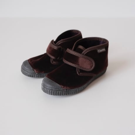 Cienta VELCRO HIGH-CUT SNEAKER brown / velour 975(22(13cm)～33(20.5cm))