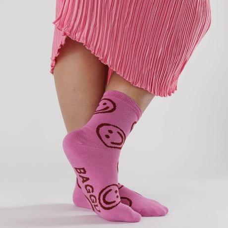 30%OFF BAGGU Crew Sock Ochre Happy