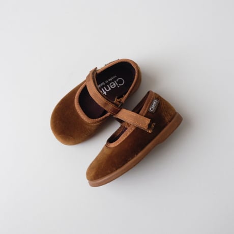 Cienta VELOUR VELCRO ONE STRAP SHOES beige / velour 400(20(12cm))