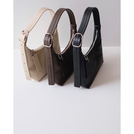 BAGGU Mini Recycled Leather Shoulder Bag Stone