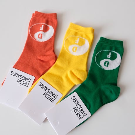 50%OFF FRESH DINOSAURS FD YING/YANG GREEN SOCKS(2Y,6Y,10Y,12Y)