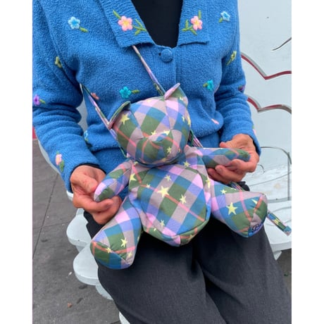 BAGGU Bear Bag Green Star Plaid