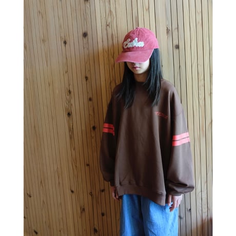 50%OFF 2-3Yラスト1点 EXTRA-EXTRA VARSITY STRIPE CREWNECK - CHOC