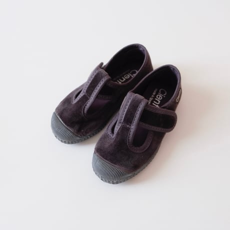 Cienta VELOUR T STRAP SHOES grey / velour 977(21(12.5cm)24(14.5cm)34(21cm))