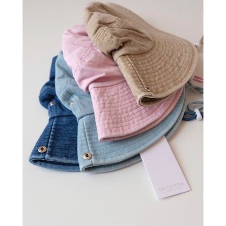 Twin Collective Cowboy Bucket Hat(Light Brown/Denim Blue)