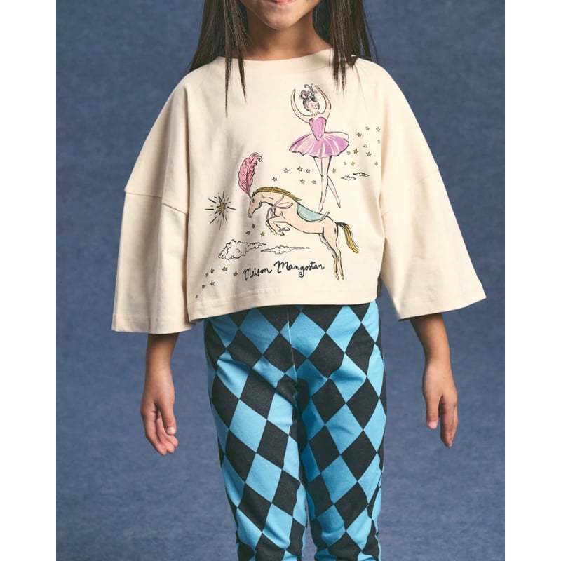 MAISON MANGOSTAN HARLEQUIN LEGGING GREY/BLUE(2Y