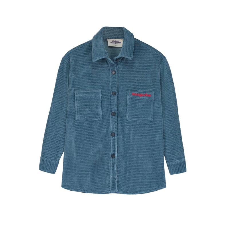 MAISON MANGOSTAN CHENILLE SHIRT BLUE(6Y,8Y,10Y)