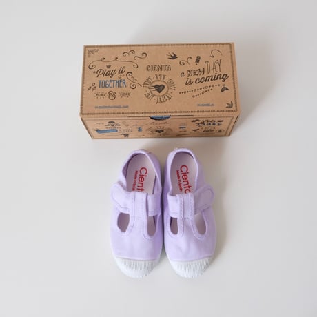 Cienta T STRAP SHOES lila/dyed 77(21(12.5cm)～24(14.5cm))