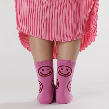 30%OFF BAGGU Crew Sock Ochre Happy