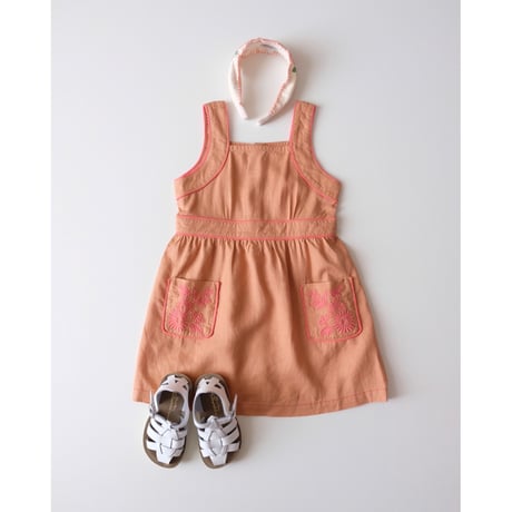70%OFF Gingersnaps GIRLS OLGA DRESS WITH POCKETS AND EMBROIDERED(4Y)