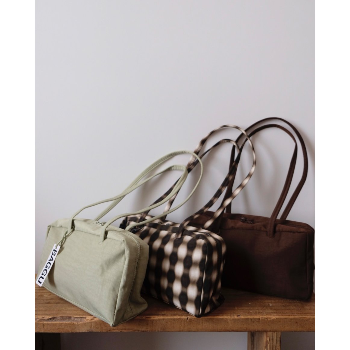 BAGGU ナイロンボウラーバッグ ブラウン original