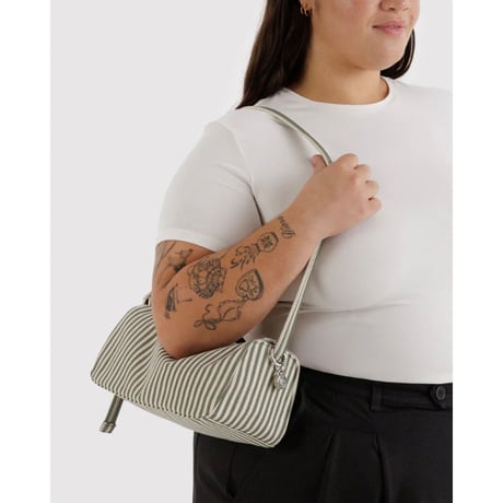 BAGGU Nylon Loaf Bag Sage Stripe