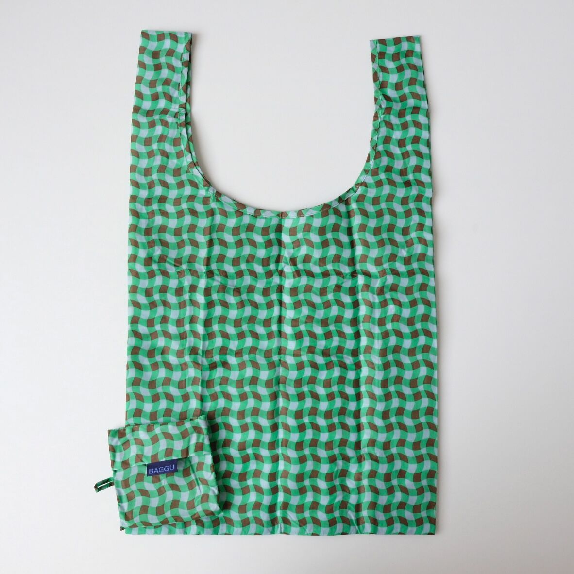 BAGGU STANDARD BAGGU WAVY GINGHAM GREEN UNO