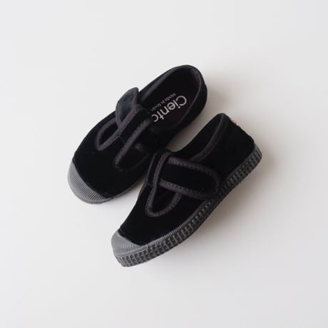 Cienta VELOUR T STRAP SHOES  black / velour 977(21(12.5cm)～34(21cm))