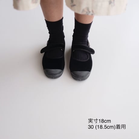 Cienta VELOUR VELCRO ONE STRAP SHOES black / velour 956(31(19cm)～34(21cm))