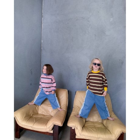 Twin Collective Brunswick Long Sleeve Ringer Tee -Brown Stripe(3y(2-3),4y,8y)