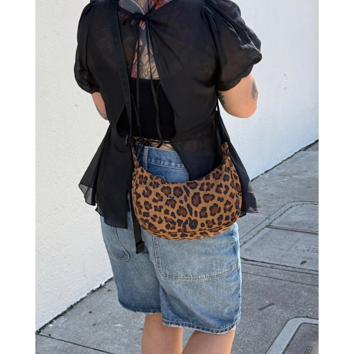 BAGGU Small Nylon Crescent Bag Leopard | UNO ba