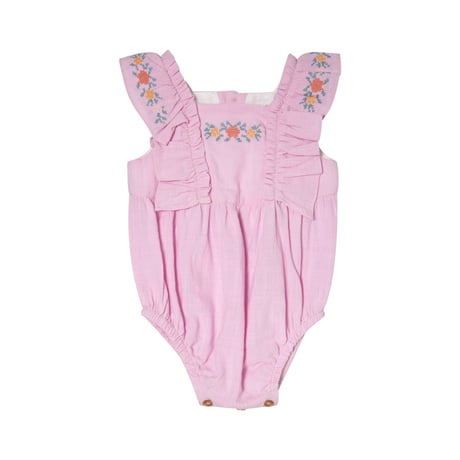 70%OFF Tocoto Vintage FLOWER EMBROIDERED BODYSUIT LILAC(9M,18M,2Y)